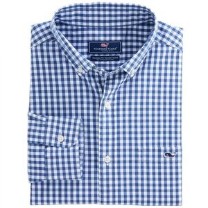 NWT Vineyard Vines Classic Fit Gingham Tucker Shirt. Size M.